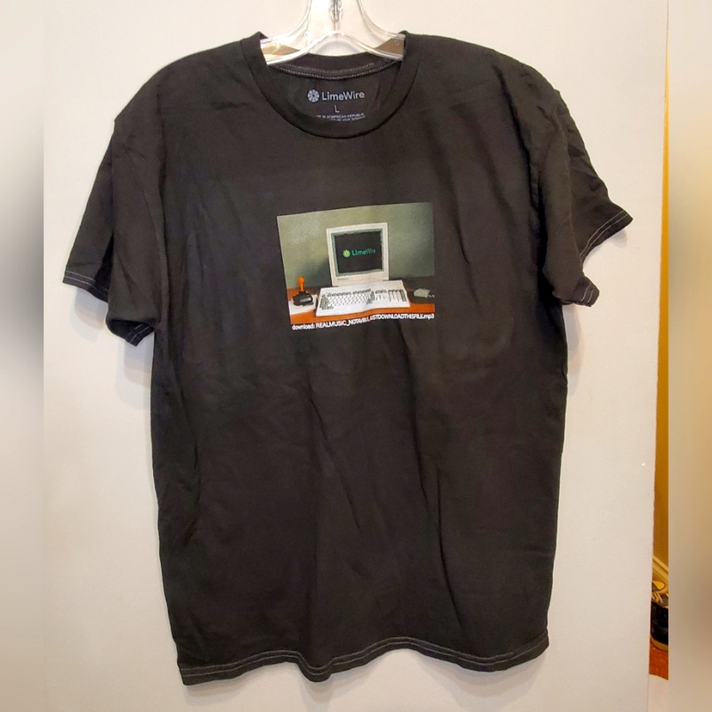 184. NWOT - LimeWire Black Graphic T-Shirt